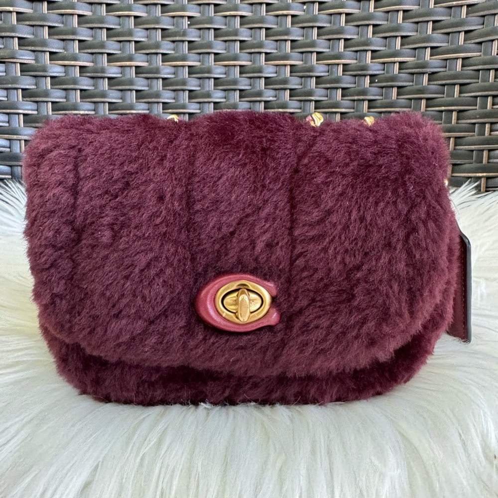 Coach Quilted Shearling Pillow Madison 18 Shoulder Bag